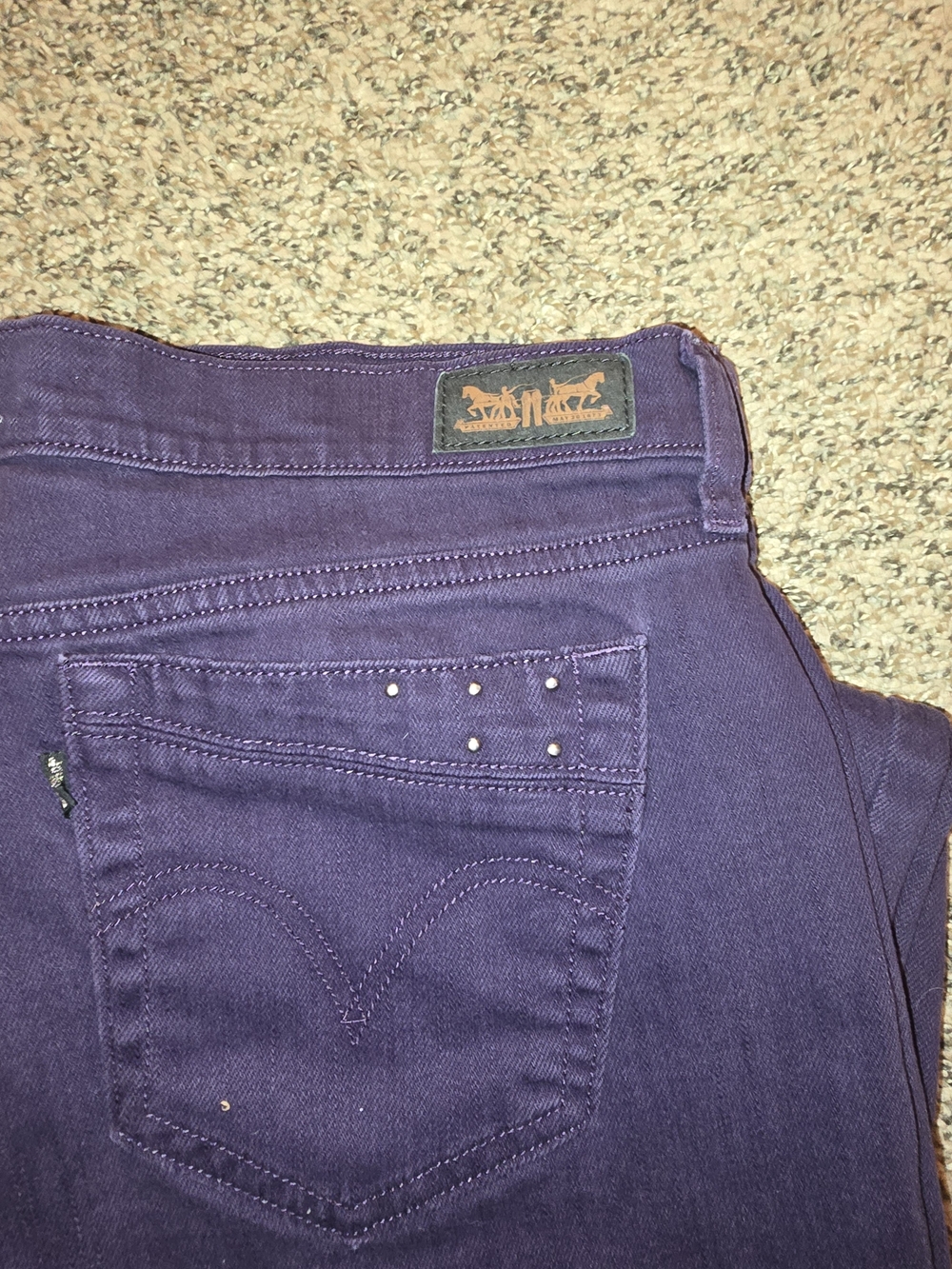 Levi's Women's Deep Purple Skinny Jeans with Stud Accents